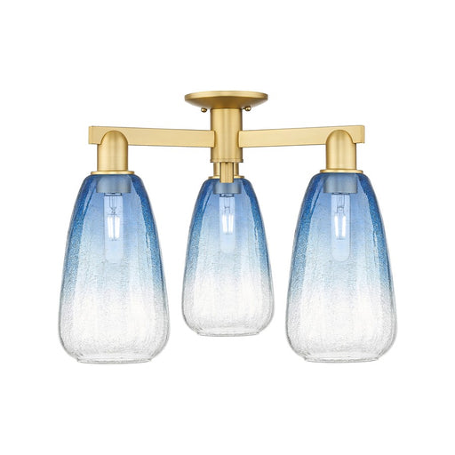 Innovations Brookhaven Almond 3Lt 24" Semi-Flush, Gold/SB - 716-3F-SG-G480-6SB