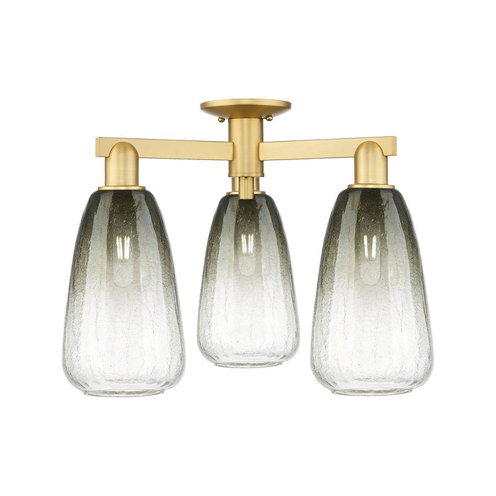 Innovations Brookhaven Almond 3Lt 24" Semi-Flush, GD/Slate - 716-3F-SG-G480-6SL