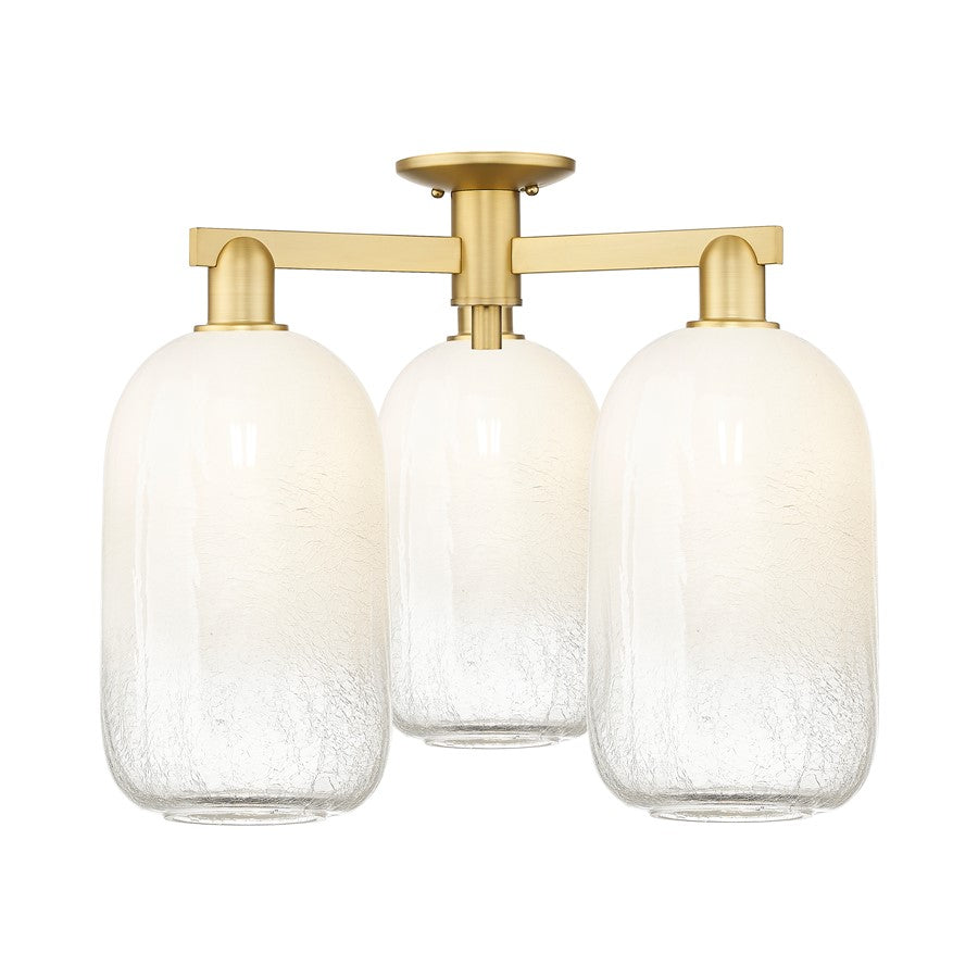 Innovations Brookhaven Cloche 3Lt 25" Semi-Flush, Gold/Opal - 716-3F-SG-G482-7OP