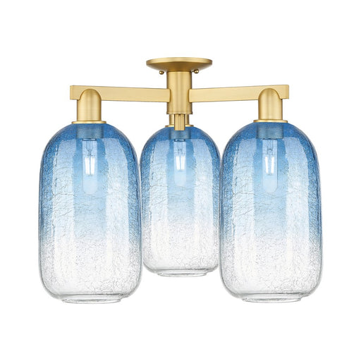 Innovations Brookhaven Cloche 3Lt 25" Semi-Flush, Gold/SB - 716-3F-SG-G482-7SB