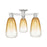 Innovations Brookhaven Almond 3Lt 24" Semi-Flush, SN/Amber - 716-3F-SN-G480-6AM