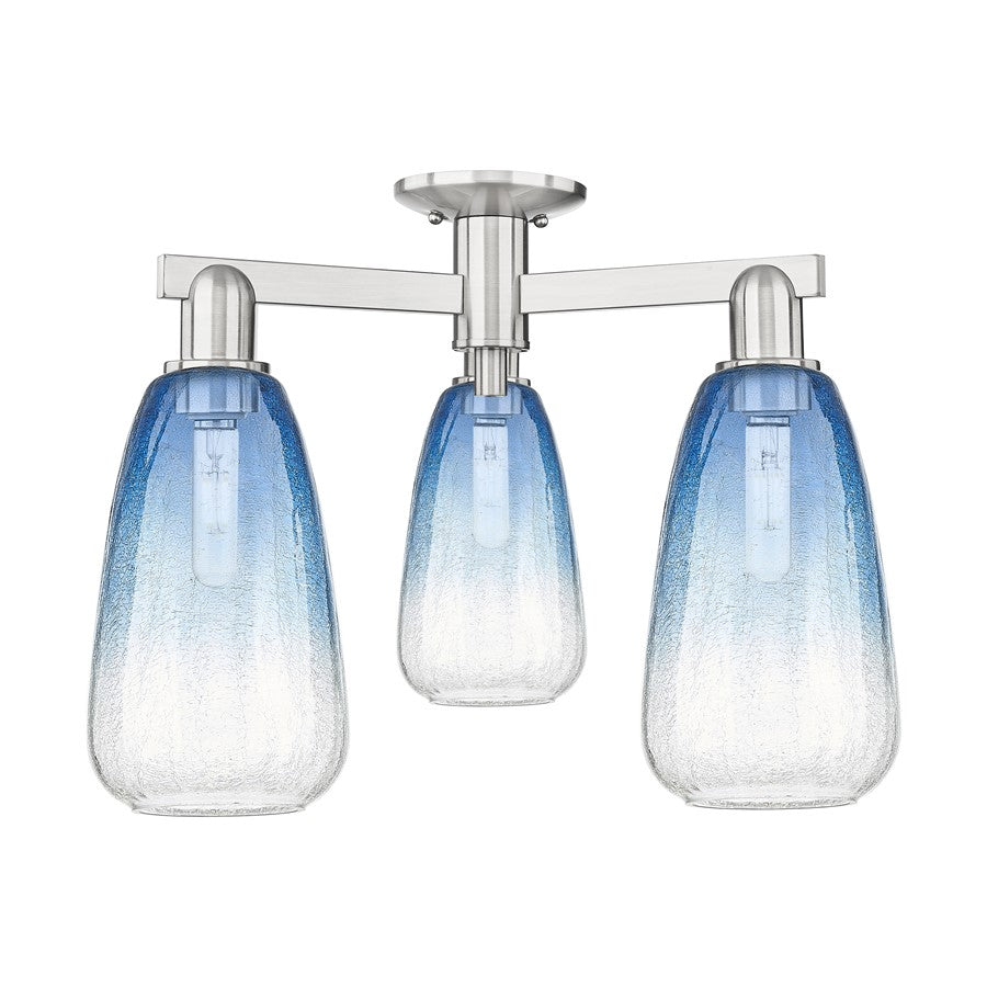 Innovations Brookhaven Almond 3Lt 24" Semi-Flush, SN/SB - 716-3F-SN-G480-6SB
