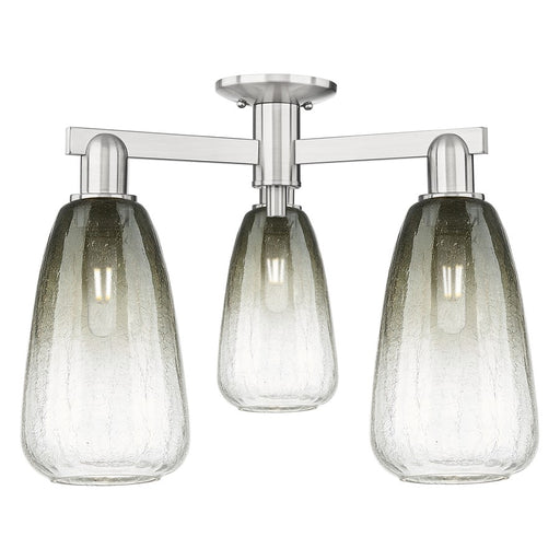 Innovations Brookhaven Almond 3Lt 24" Semi-Flush, SN/Slate - 716-3F-SN-G480-6SL