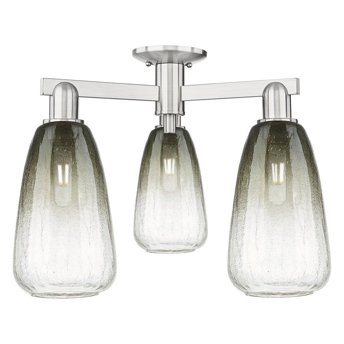 Innovations Brookhaven Almond 3Lt 24" Semi-Flush, SN/Slate - 716-3F-SN-G480-6SL