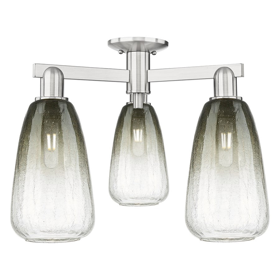 Innovations Brookhaven Almond 3Lt 24" Semi-Flush, SN/Slate - 716-3F-SN-G480-6SL