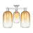 Innovations Brookhaven Cloche 3Lt 25" Semi-Flush, SN/Amber - 716-3F-SN-G482-7AM