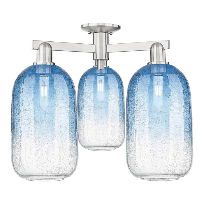 Innovations Brookhaven Cloche 3Lt 25" Semi-Flush, SN/SB - 716-3F-SN-G482-7SB