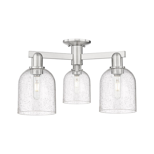Innovations Bella 23in 3-Light Semi-Flush Mount | Industrial Brushed Satin Nickel and Seedy Glass | Living Room & Hallway | 23 | Model 716-3F-SN-G558-6SDY