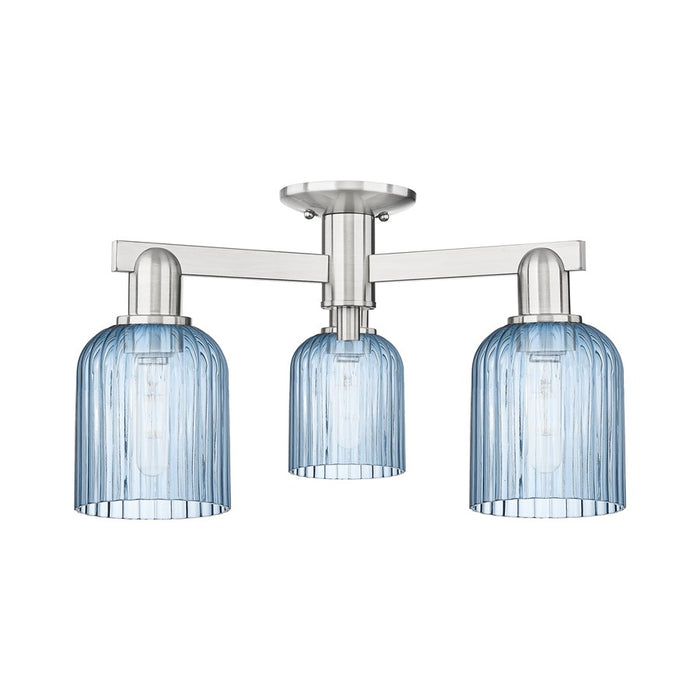 Innovations Bridal Veil 3Lt 23" Semi-Flush, SN/Blue - 716-3F-SN-G559-5BL