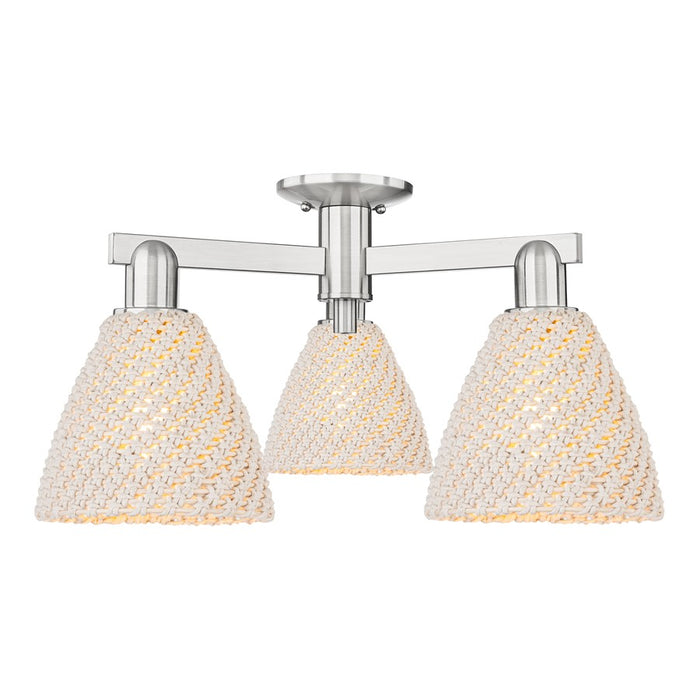 Innovations NB Dome 3Lt 25" Semi-Flush, SN/NF - 716-3F-SN-NBD-75-NAT