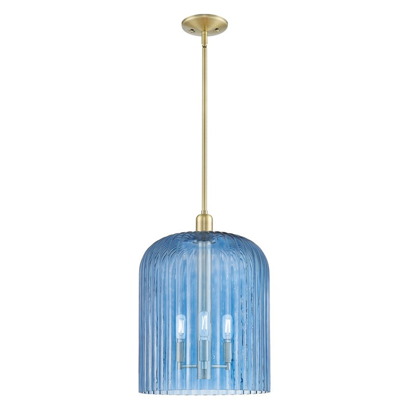 Innovations Bridal Veil 3Lt 12" Stem Mini Pendant, AB/Blue - 716-3S-AB-G559-12BL