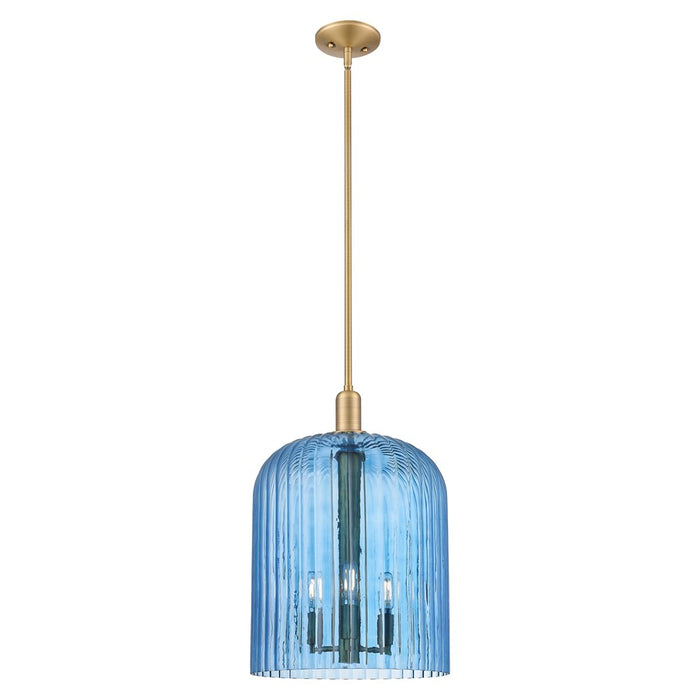 Innovations Bridal Veil 3Lt 12" Stem Mini Pendant, BB/Blue - 716-3S-BB-G559-12BL