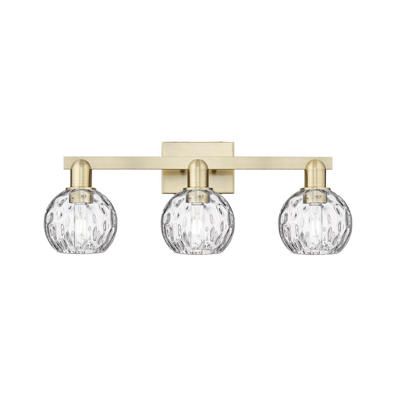 Innovations Athens Water Glass 25in 3-Light Bath Vanity | Industrial Antique Brass and Clear Glass | Bathroom Vanity Light | 25 | Model 716-3W-AB-G1215-6
