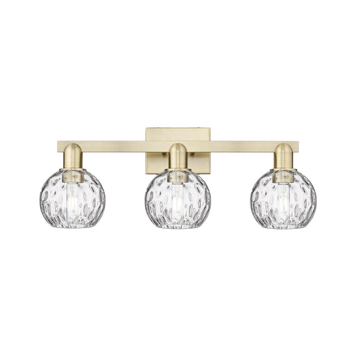 Innovations Athens Water Glass 25in 3-Light Bath Vanity | Industrial Antique Brass and Clear Glass | Bathroom Vanity Light | 25 | Model 716-3W-AB-G1215-6