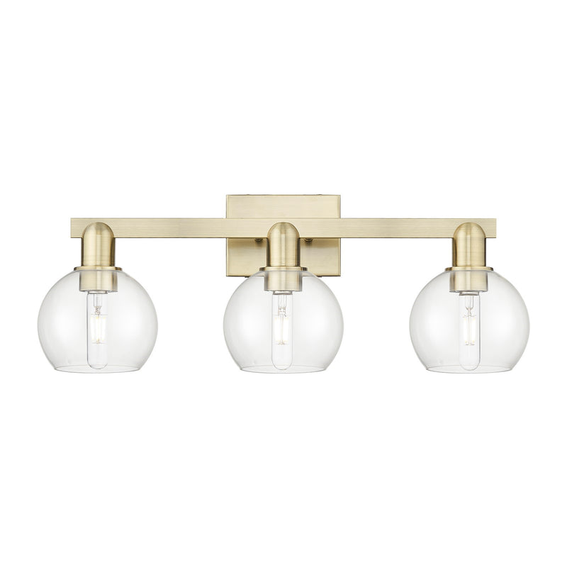 Innovations Athens 25in 3-Light Bath Vanity Light | Industrial Antique Brass and Clear Glass | Bathroom Vanity & Powder Room | Model 716-3W-AB-G122-6