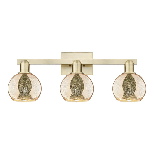 Innovations Athens 24in 3-Light Bath Vanity Light | Industrial Antique Brass and Mercury Glass | Bathroom Vanity | 23.88 x 10.12 | Model 716-3W-AB-G128-6
