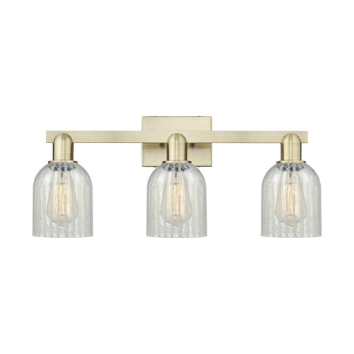Innovations Caledonia 24in 3-Light Bath Vanity Light | Industrial Antique Brass and Mouchette Glass | Bathroom Vanity | 24 x 10.75 | Model 716-3W-AB-G2511