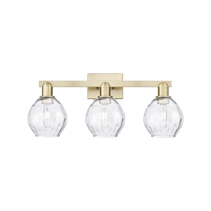 Innovations Waverly 25in 3-Light Bath Vanity Light | Industrial Antique Brass and Clear Glass | Bathroom Vanity | 25 x 7.5 x 10.25 | Model 716-3W-AB-G362