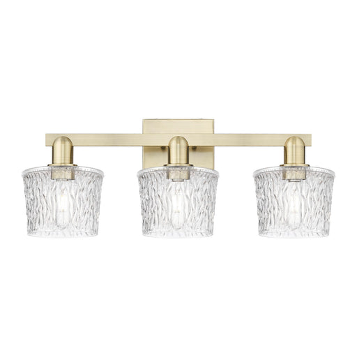 Innovations Niagara 26in 3-Light Bath Vanity Light | Industrial Antique Brass and Clear Glass | Bathroom Vanity | 25.5 x 10.25 in | Model 716-3W-AB-G402