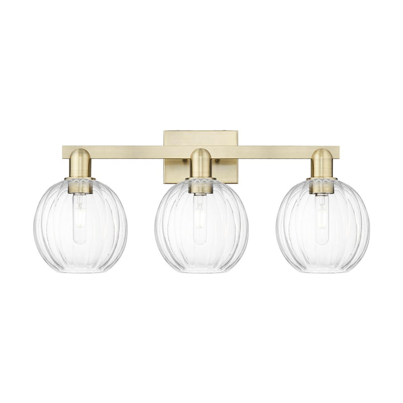 Innovations Preston 3Lt 26" Globe Bath, Antique Brass/Clear - 716-3W-AB-G458-7CL