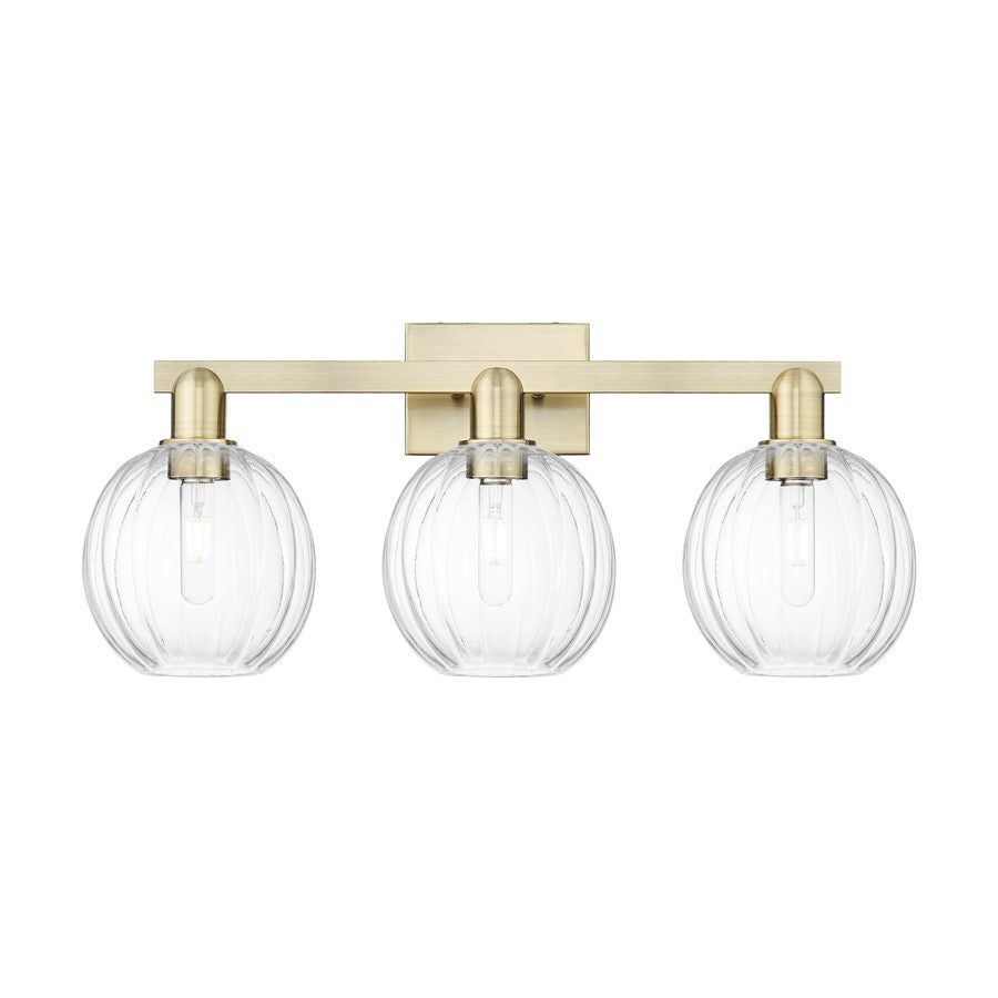 Innovations Preston 3Lt 26" Globe Bath, Antique Brass/Clear - 716-3W-AB-G458-7CL