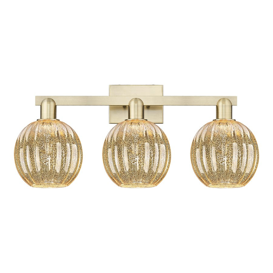 Innovations Preston 3Lt 26" Globe Bath, AB/Mercury - 716-3W-AB-G458-7ME