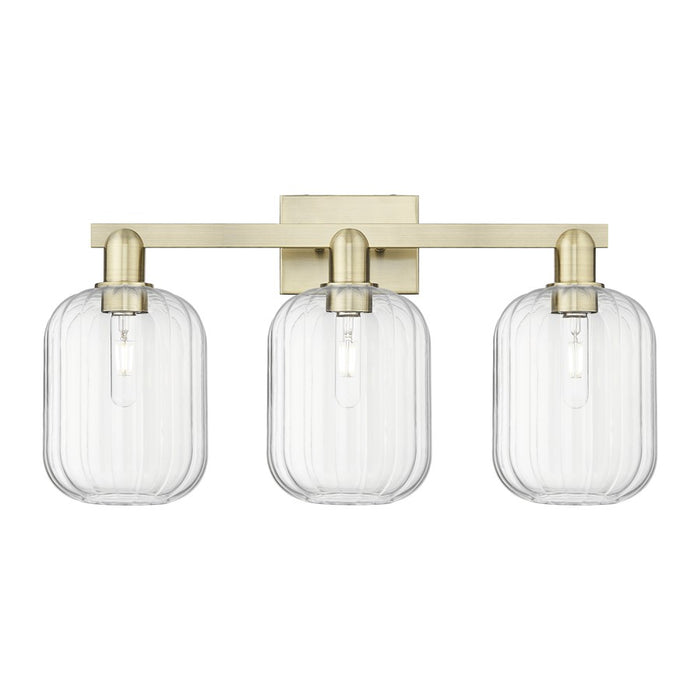 Innovations Preston 3Lt 26" Jar Bath, Antique Brass/Clear - 716-3W-AB-G460-7CL