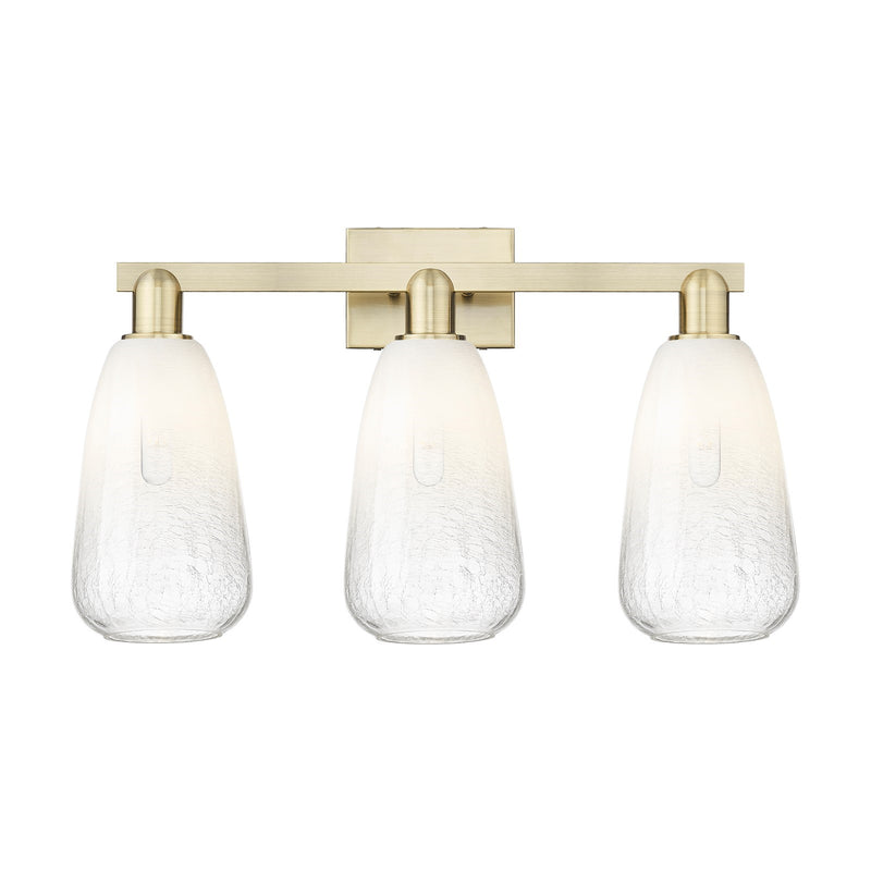 Innovations Brookhaven Almond 25in 3-Light Bath Vanity Light | Industrial Antique Brass Steel and Opal Glass | Bathroom Vanity | Model 716-3W-AB-G480-6OP