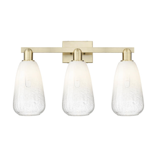 Innovations Brookhaven Almond 25in 3-Light Bath Vanity Light | Industrial Antique Brass Steel and Opal Glass | Bathroom Vanity | Model 716-3W-AB-G480-6OP