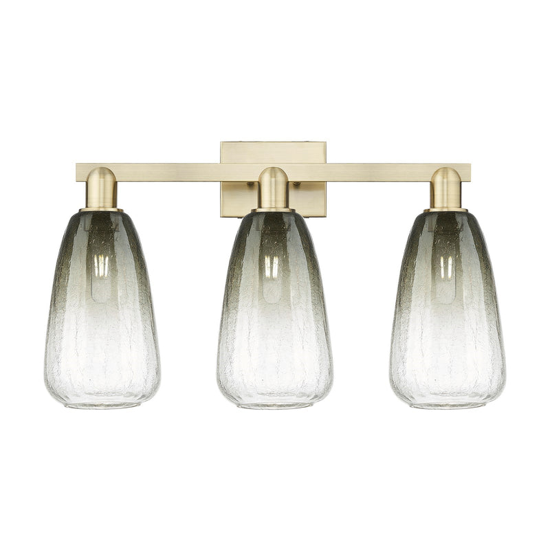 Innovations Brookhaven Almond 25in 3-Light Bath Vanity Light | Industrial Antique Brass and Slate Glass | Bathroom Vanity | 25 | Model 716-3W-AB-G480-6SL