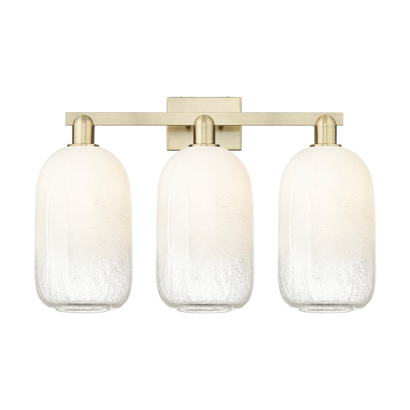 Innovations Brookhaven Cloche 26in 3-Light Bath Vanity Light | Industrial Antique Brass Steel and Opal Glass | Bathroom Vanity | Model 716-3W-AB-G482-7OP