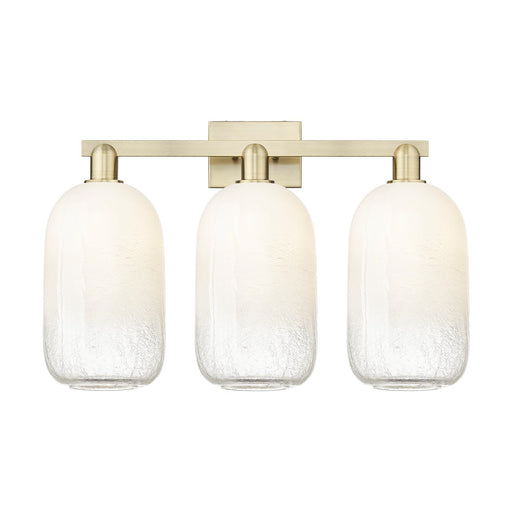 Innovations Brookhaven Cloche 26in 3-Light Bath Vanity Light | Industrial Antique Brass Steel and Opal Glass | Bathroom Vanity | Model 716-3W-AB-G482-7OP