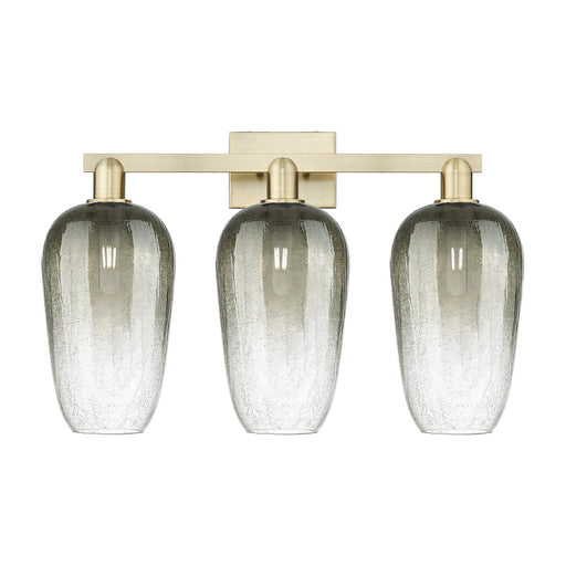 Innovations Brookhaven Flute 26in 3-Light Bath Vanity | Industrial Antique Brass Steel and Slate Glass | Bathroom Vanity | 26 x | Model 716-3W-AB-G484-7SL