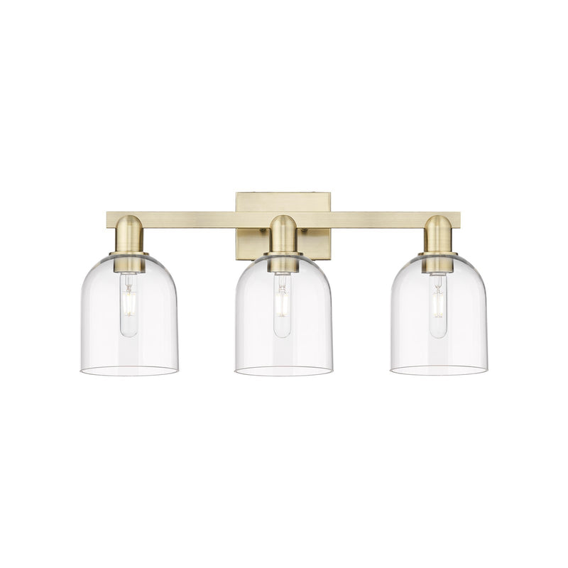 Innovations Bella 25in 3-Light Bath Vanity Light | Industrial Antique Brass and Clear Glass | Bathroom Vanity | 24.5 x 11.25 x | Model 716-3W-AB-G558-6CL