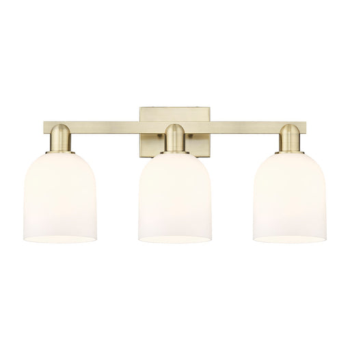 Innovations Bella 25in 3-Light Bath Vanity Light | Industrial Antique Brass and White Glass | Bathroom Vanity | 24.5 x 11.25 x | Model 716-3W-AB-G558-6GWH