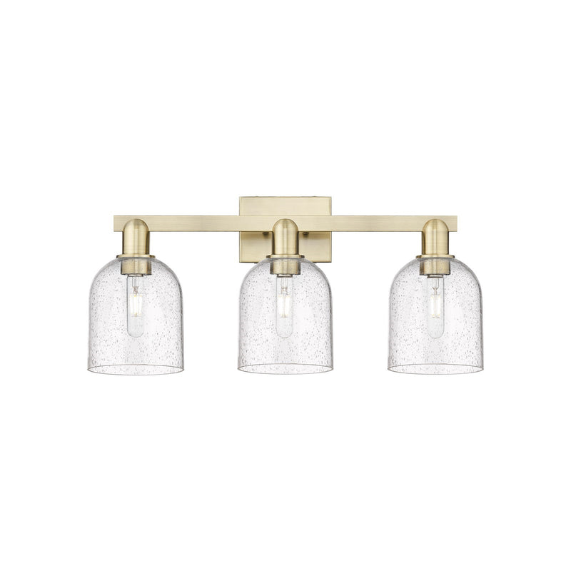 Innovations Bella 25in 3-Light Bath Vanity Light | Industrial Antique Brass and Seedy Glass | Bathroom Vanity | 24.5 x 11.25 x | Model 716-3W-AB-G558-6SDY