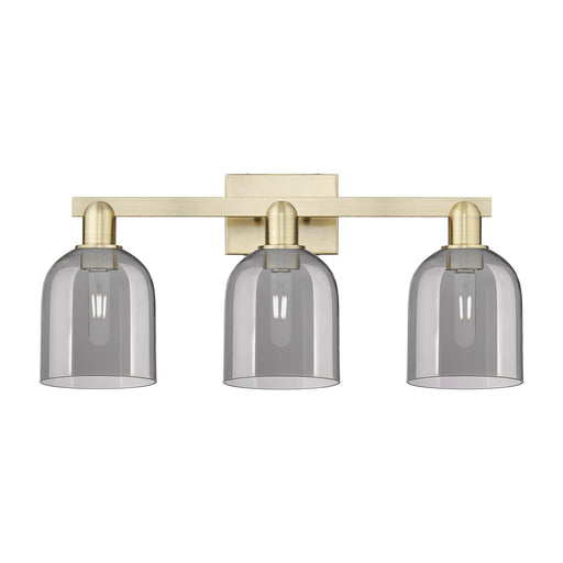 Innovations Bella 25in 3-Light Bath Vanity Light | Industrial Antique Brass and Light Smoke Glass | Bathroom Vanity | 24.5 x | Model 716-3W-AB-G558-6SM