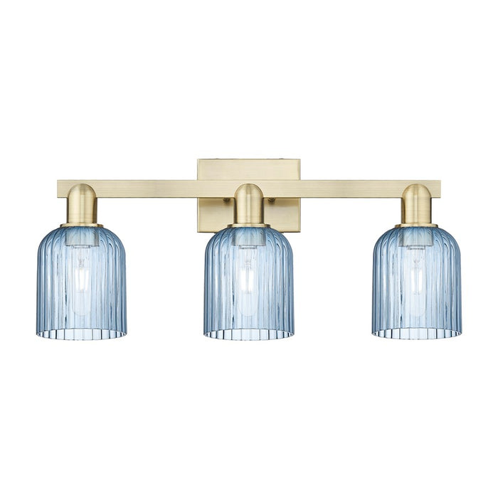 Innovations Bridal Veil 3Lt 24" Bath, Antique Brass/Blue