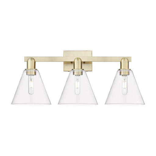 Innovations Berkshire Glass 26in 3-Light Bath Vanity Light | Industrial Antique Brass and Clear Glass | Bathroom Vanity | 26 x | Model 716-3W-AB-GBC-82