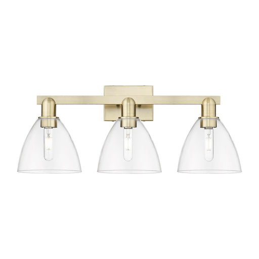 Innovations Bristol 27in 3-Light Bath Vanity Light | Industrial Antique Brass Steel and Clear Glass | Bathroom Vanity | 26.5 x | Model 716-3W-AB-GBD-752