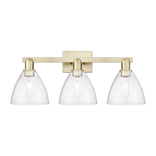 Innovations Bristol 27in 3-Light Bath Vanity Light | Industrial Antique Brass and Seedy Glass | Bathroom Vanity | 26.5 x 11.25 x | Model 716-3W-AB-GBD-754