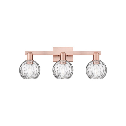 Innovations Athens Water Glass 25in 3-Light Bath Vanity | Industrial Antique Copper and Clear Glass | Bathroom Vanity | 25 x | Model 716-3W-AC-G1215-6