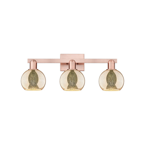 Innovations Athens 24in 3-Light Bath Vanity | Industrial Antique Copper Steel and Mercury Glass | Bathroom Vanity & Powder Room | Model 716-3W-AC-G128-6