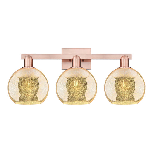 Innovations Athens 27in 3-Light Bath Vanity Light | Industrial Antique Copper Steel and Mercury Glass | Bathroom Vanity & Powder | Model 716-3W-AC-G128-8