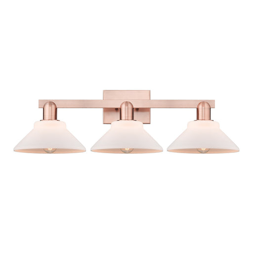 Innovations Orwell 27in 3-Light Bath Vanity Light | Industrial Antique Copper and Matte White Glass | Bathroom Vanity | 27.38 x | Model 716-3W-AC-G131