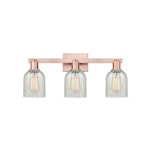 Innovations Caledonia 24in 3-Light Bath Vanity Light | Industrial Antique Copper Steel and Mouchette Glass | Bathroom Vanity | 24 | Model 716-3W-AC-G2511