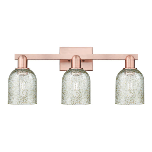 Innovations Caledonia 24in 3-Light Bath Vanity Light | Industrial Antique Copper Steel and Mica Glass | Bathroom Vanity & Powder | Model 716-3W-AC-G259