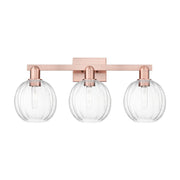 Innovations Preston 3Lt 26" Globe Bath Light, Copper/Clear - 716-3W-AC-G458-7CL