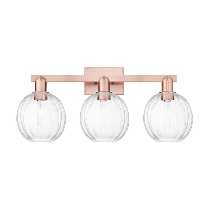 Innovations Preston 3Lt 26" Globe Bath Light, Copper/Clear