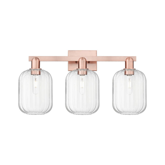Innovations Preston 3Lt 26" Jar Bath Light, Copper/Clear - 716-3W-AC-G460-7CL